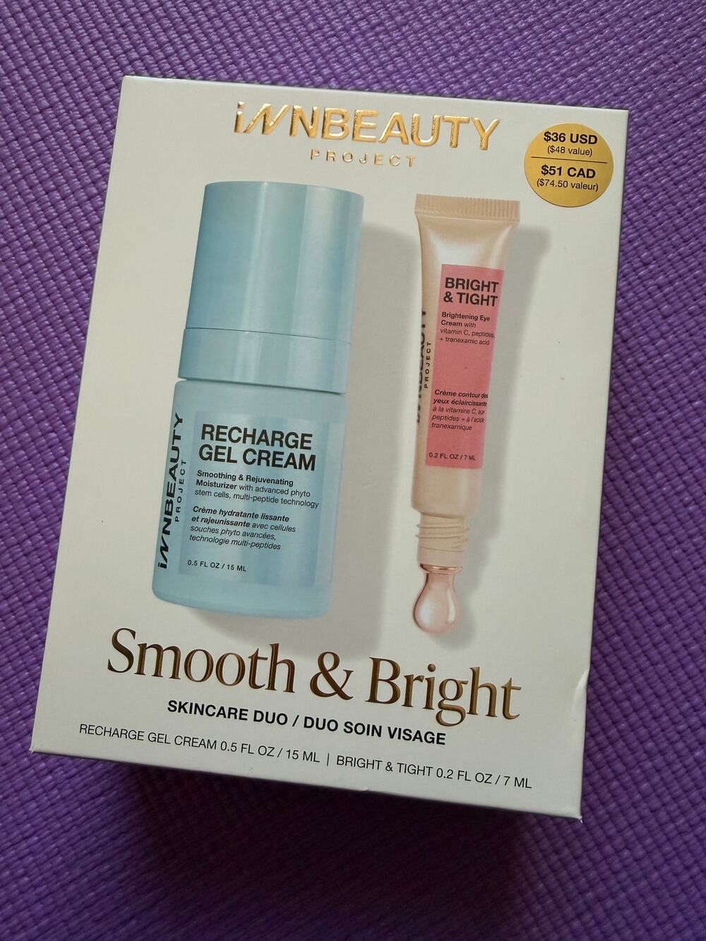 New INNBEAUTY Project Smooth & Bright Skincare Duo Gel Cream & Eye Cream
